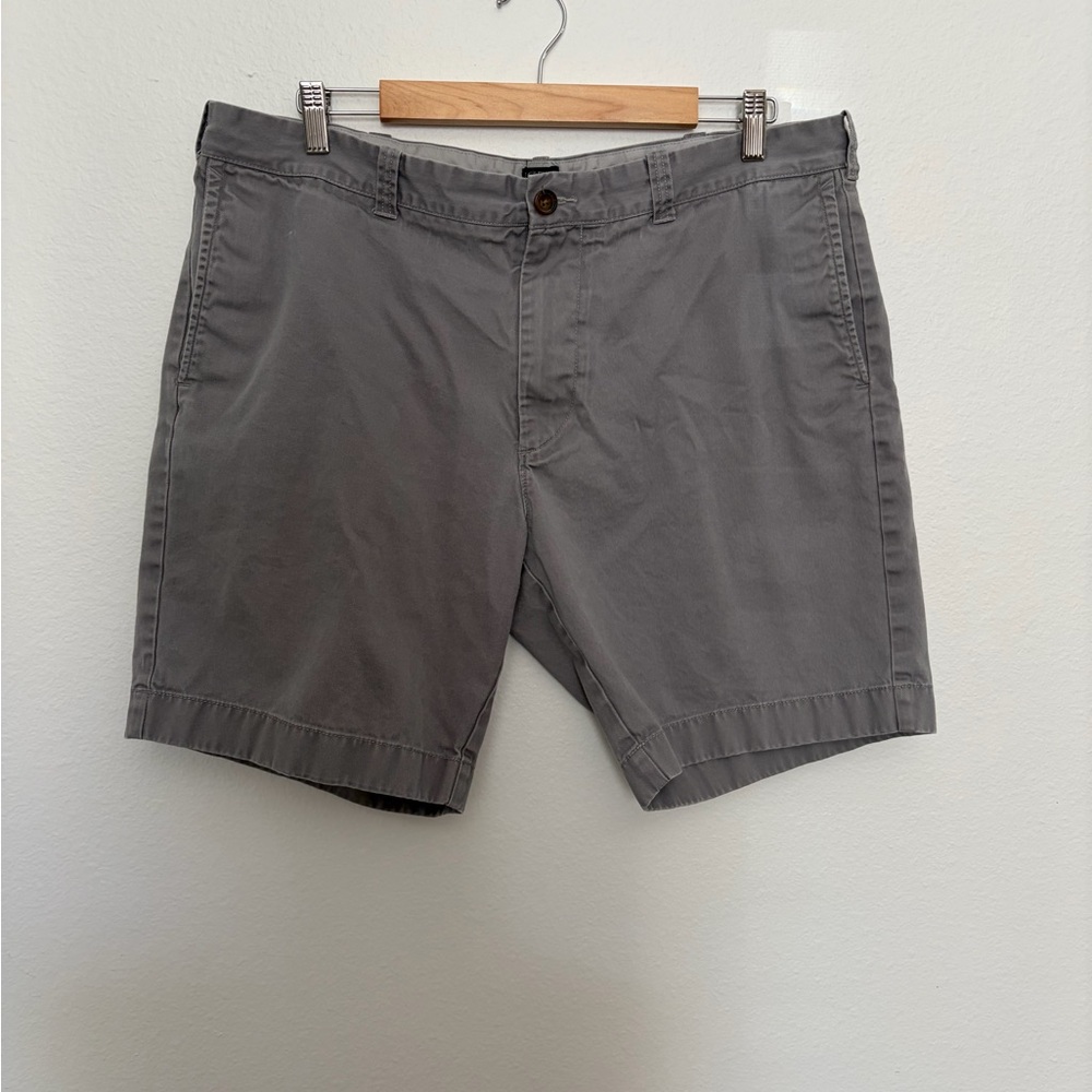 J. Crew Men's Gray Flat-Front Cotton Shorts